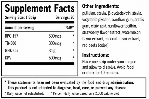 KLOW-Back KLOW Supplement Facts